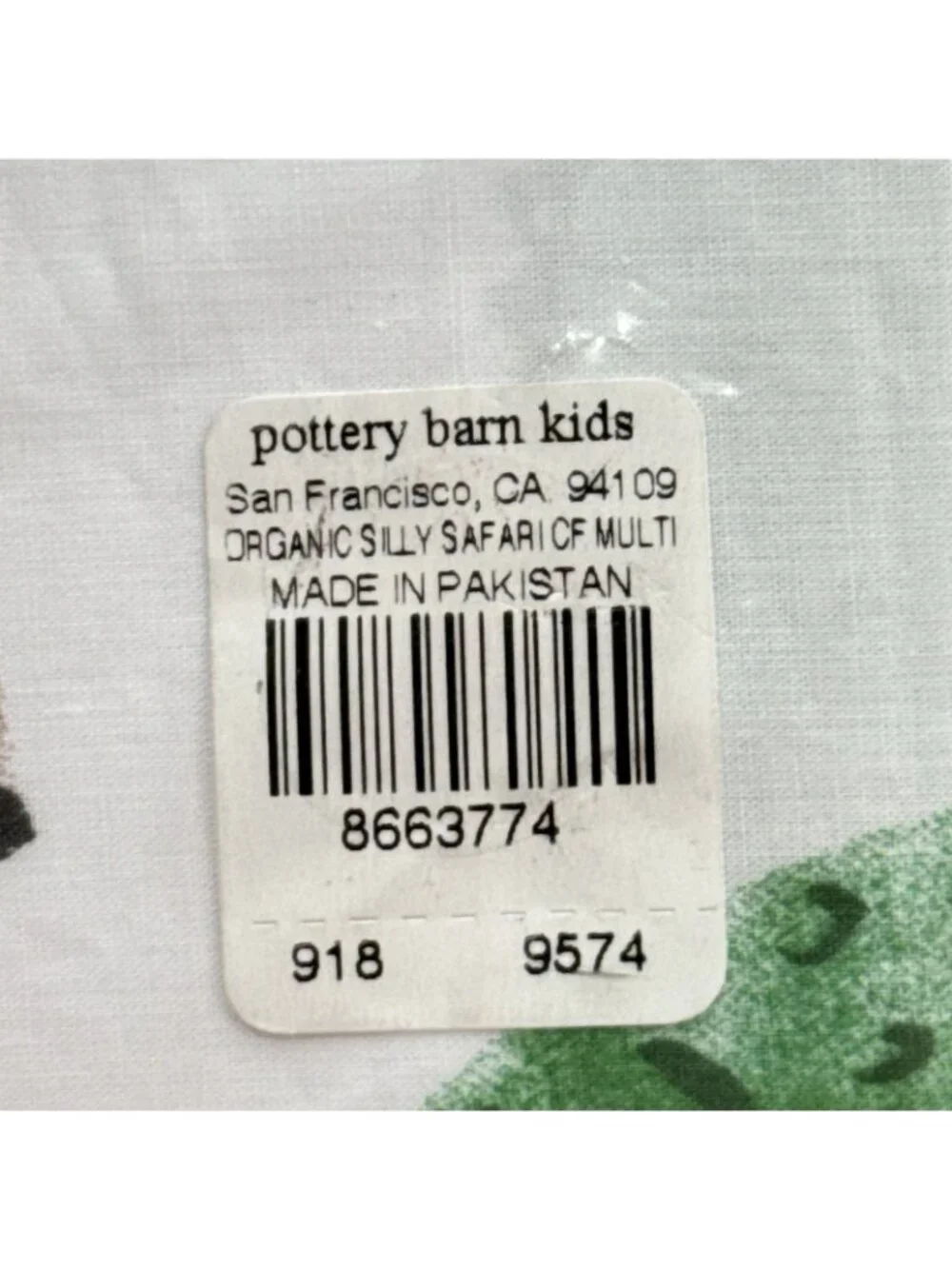 Pottery Barn Baby Silly Safari Organic Crib Fitted Sheet  Animals Lion Giraffe